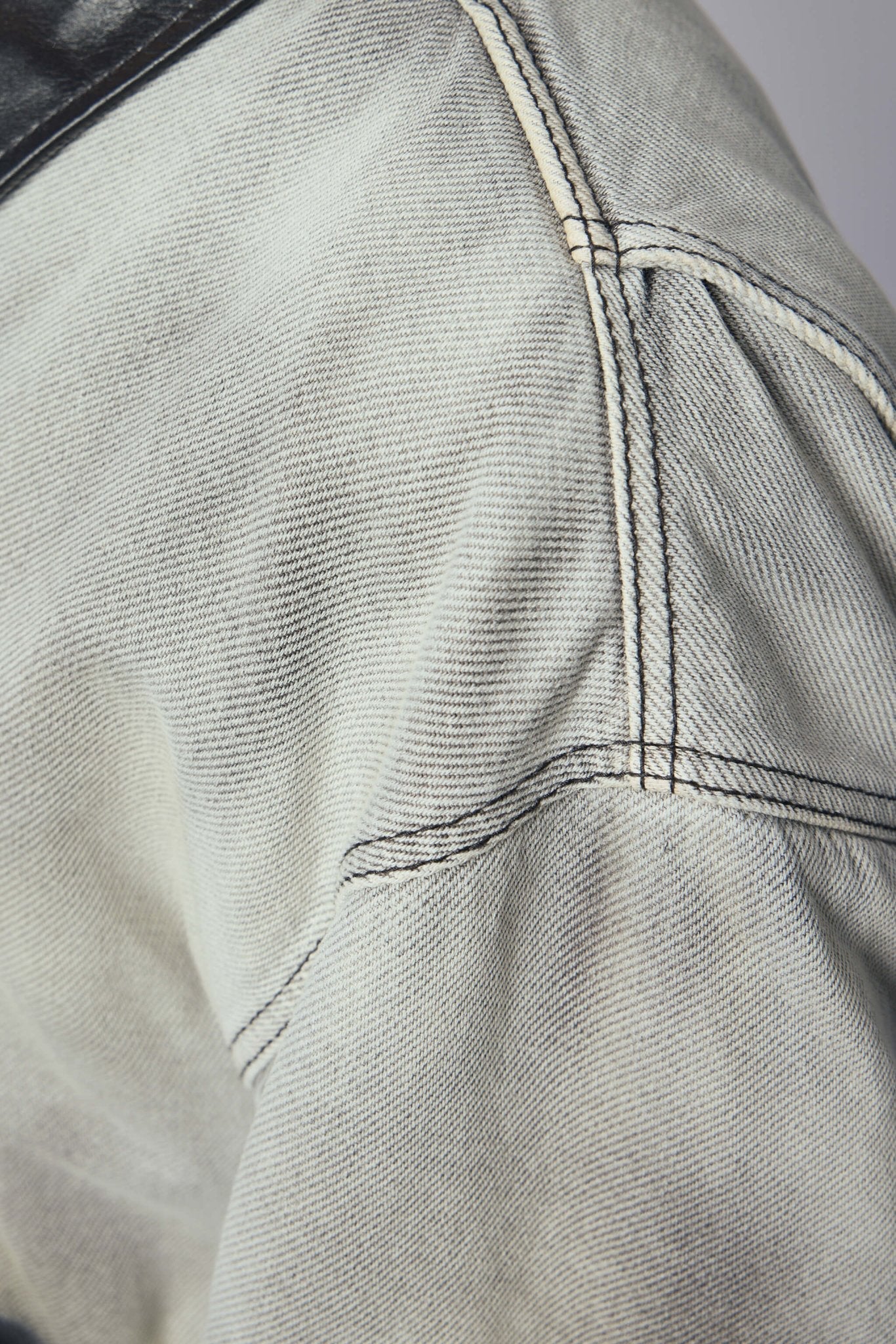 Faded Denim Bomber Jacket