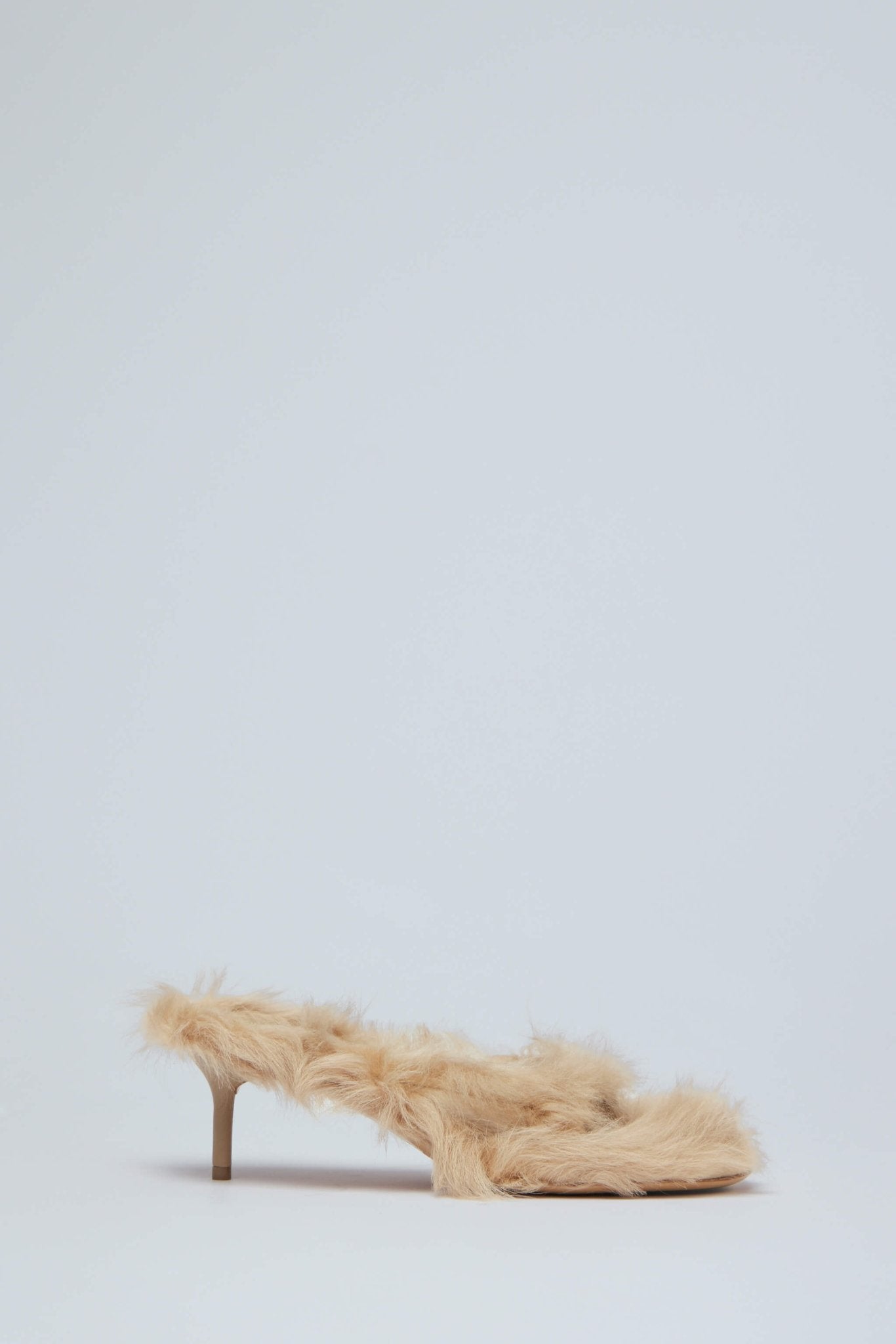 Furry Kitten Heel Sandals