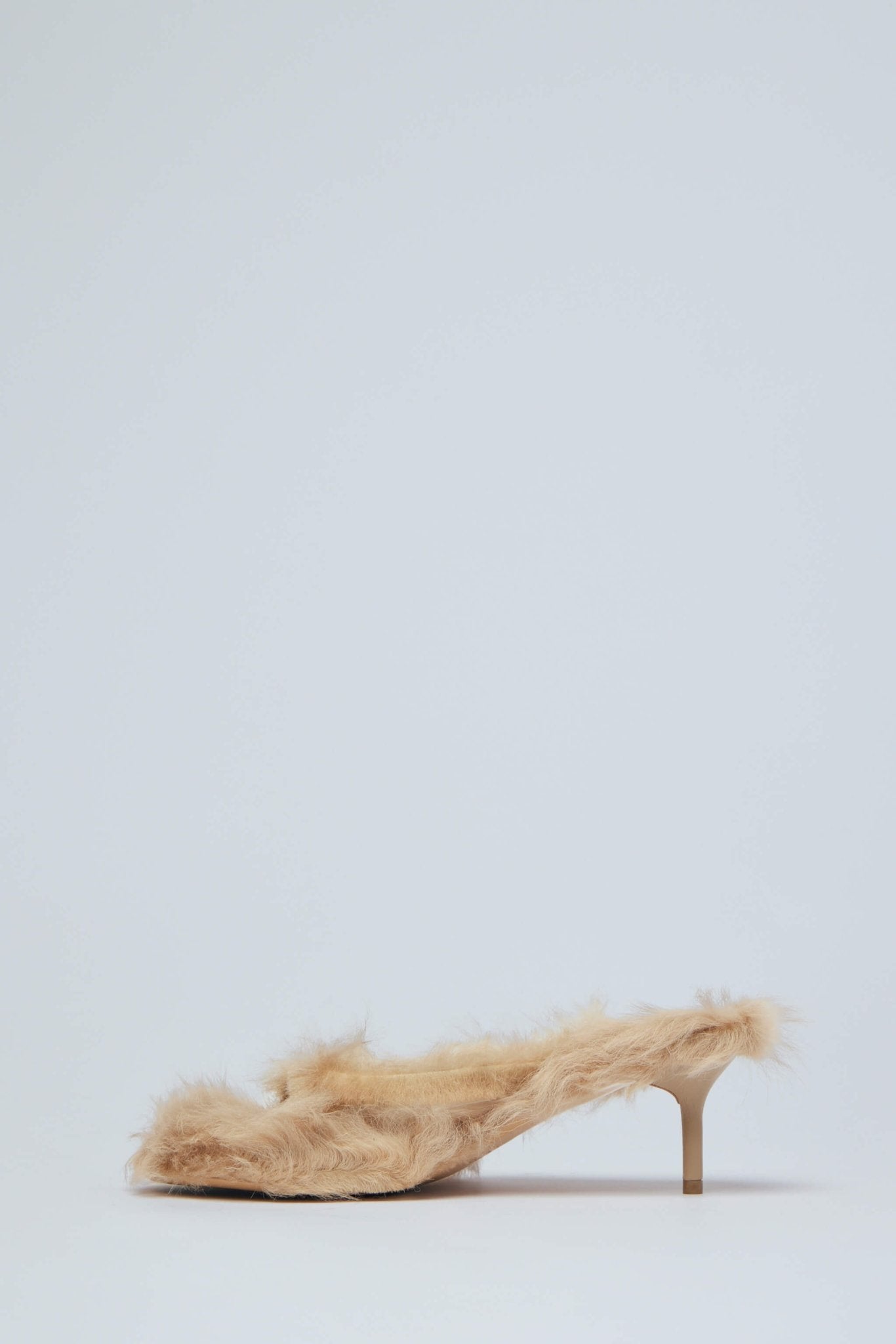 Furry Kitten Heel Sandals