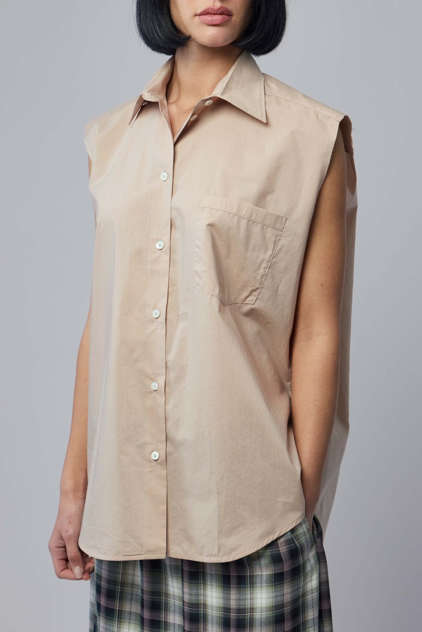 Sleeveless Silk Blouse