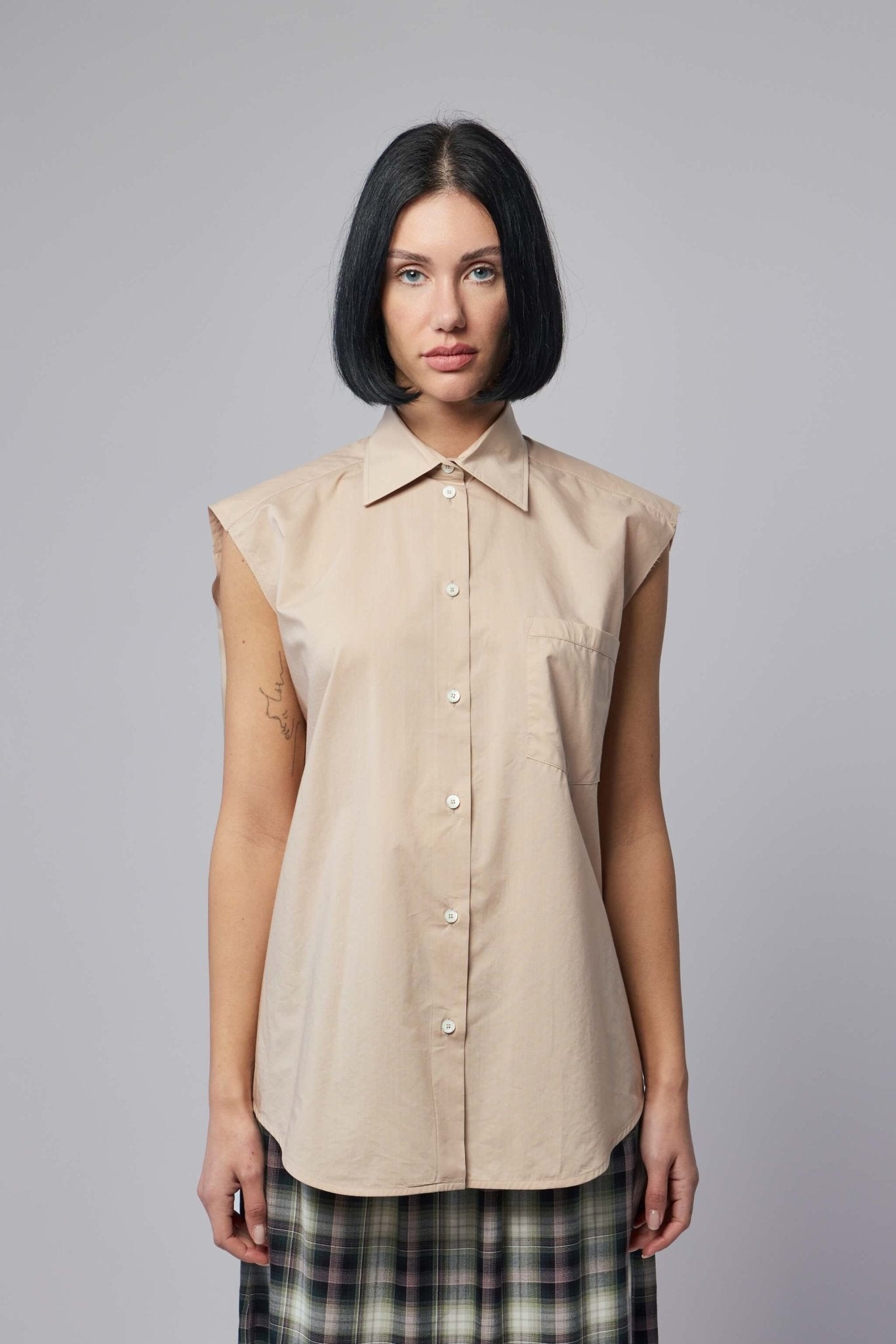 Sleeveless Silk Blouse