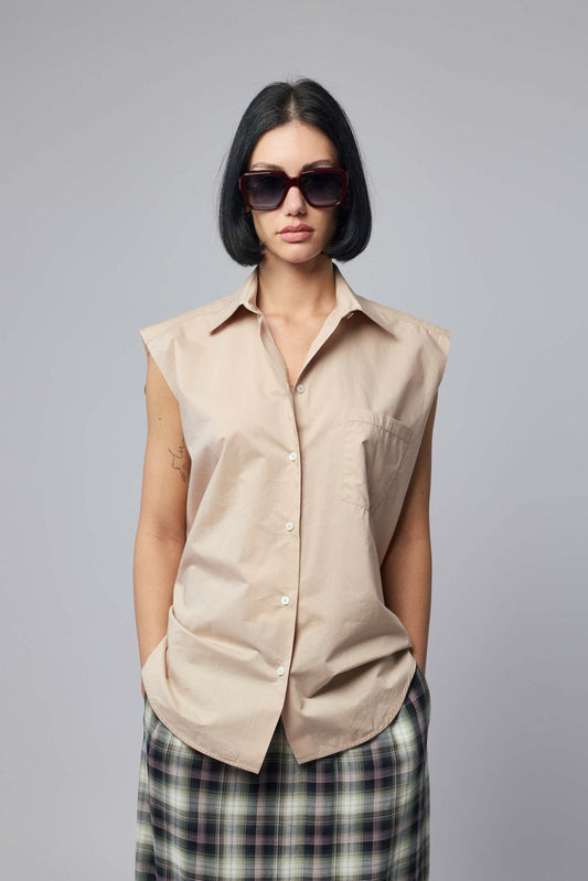 Sleeveless Silk Blouse