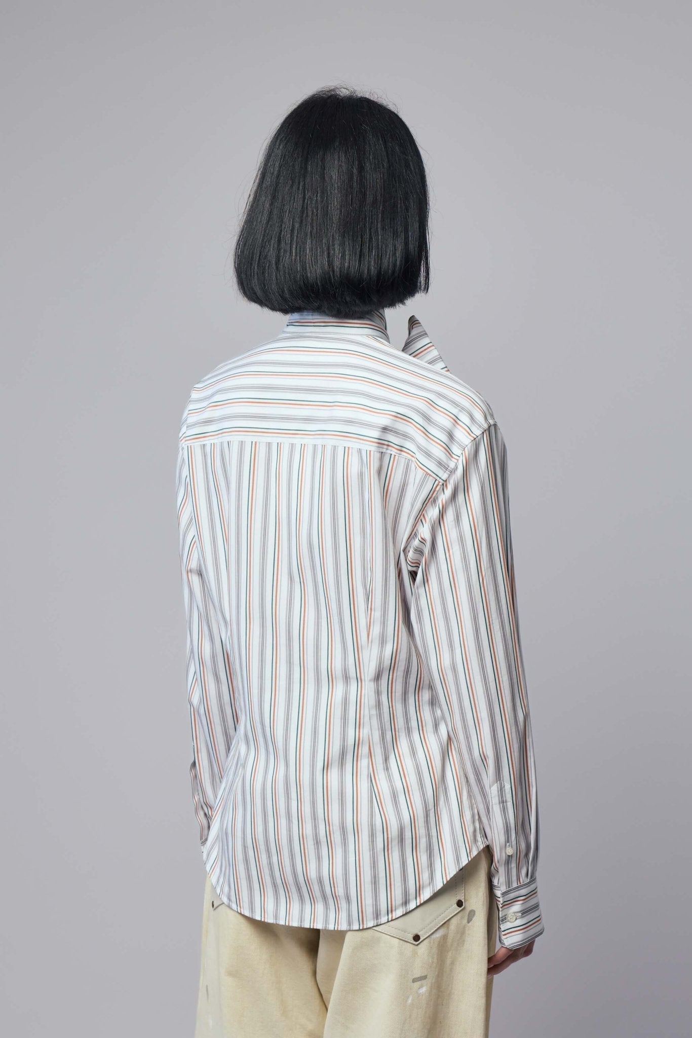 Striped Blouse with Scarf