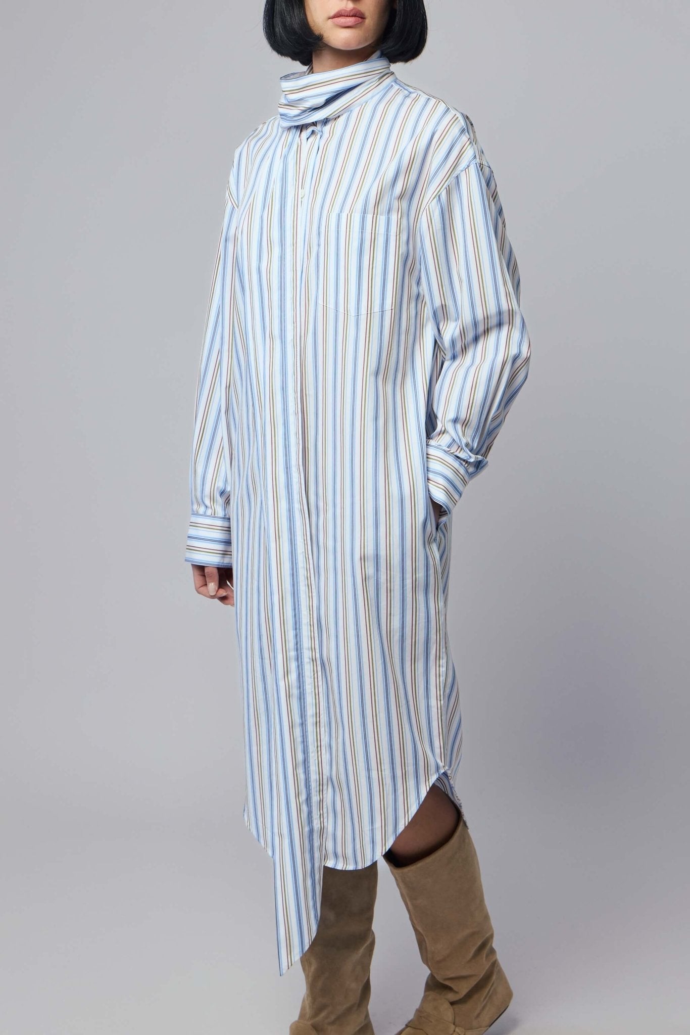 Striped Shirt Dress