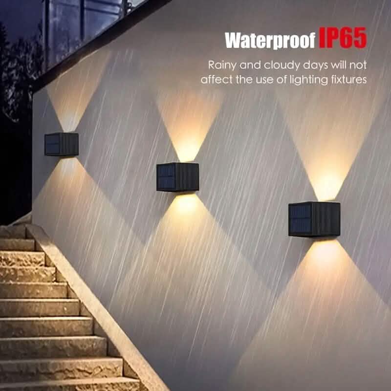 Adjustable Beam Solar Wall Sconce Outdoor Light with 140 Lumens