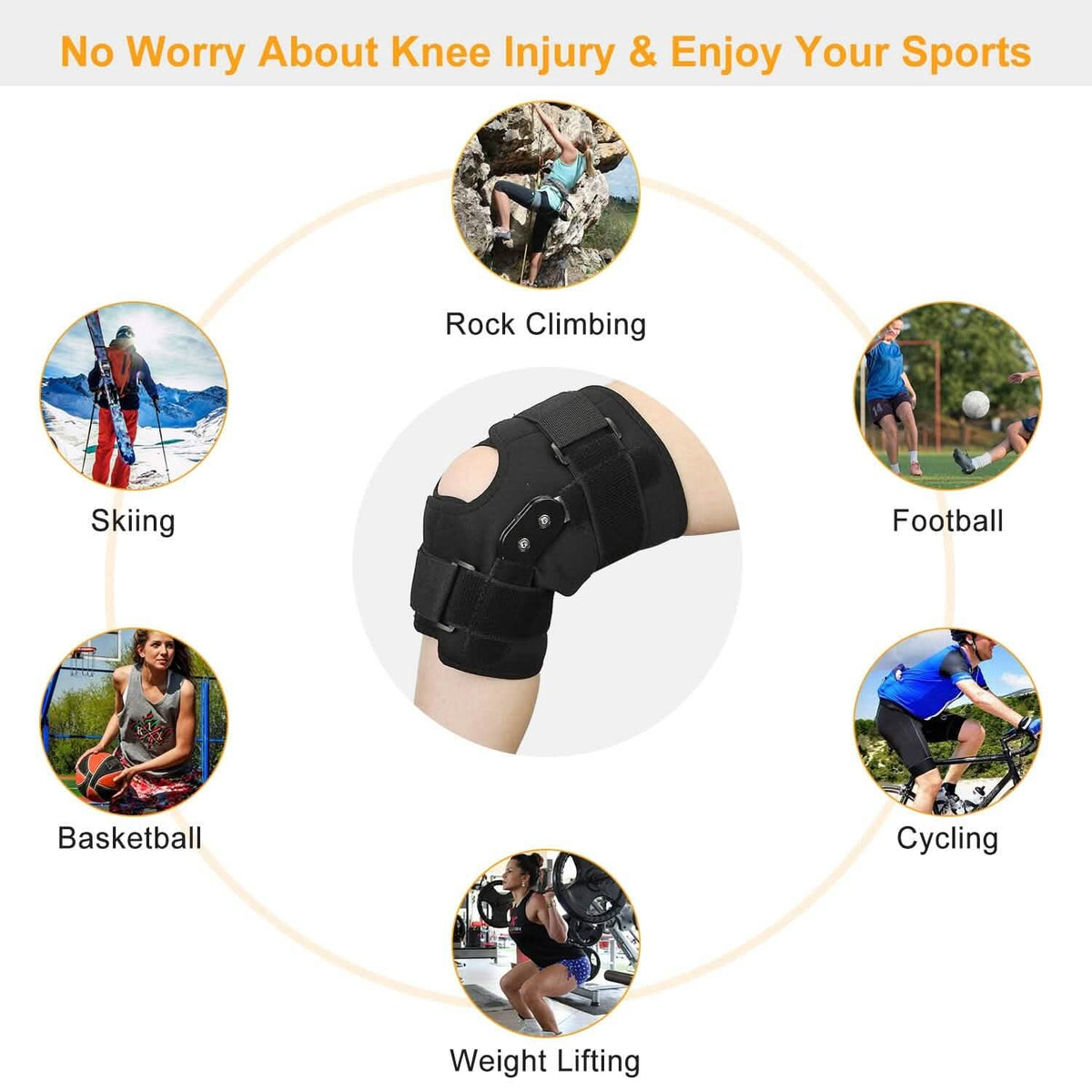 Adjustable Open Patella Compression Knee Brace