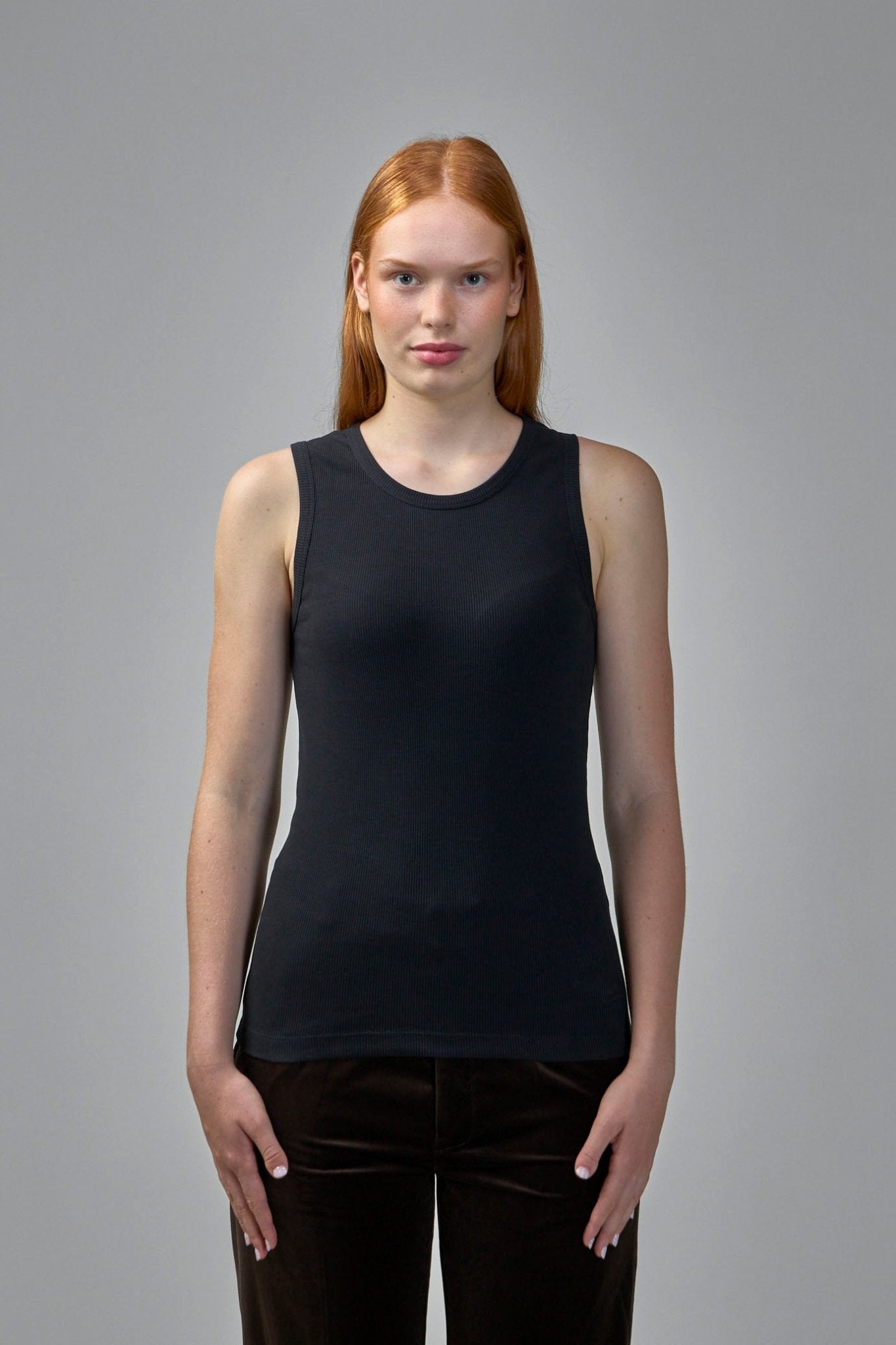 Classic Tank Top with Asymmetric Shoulders