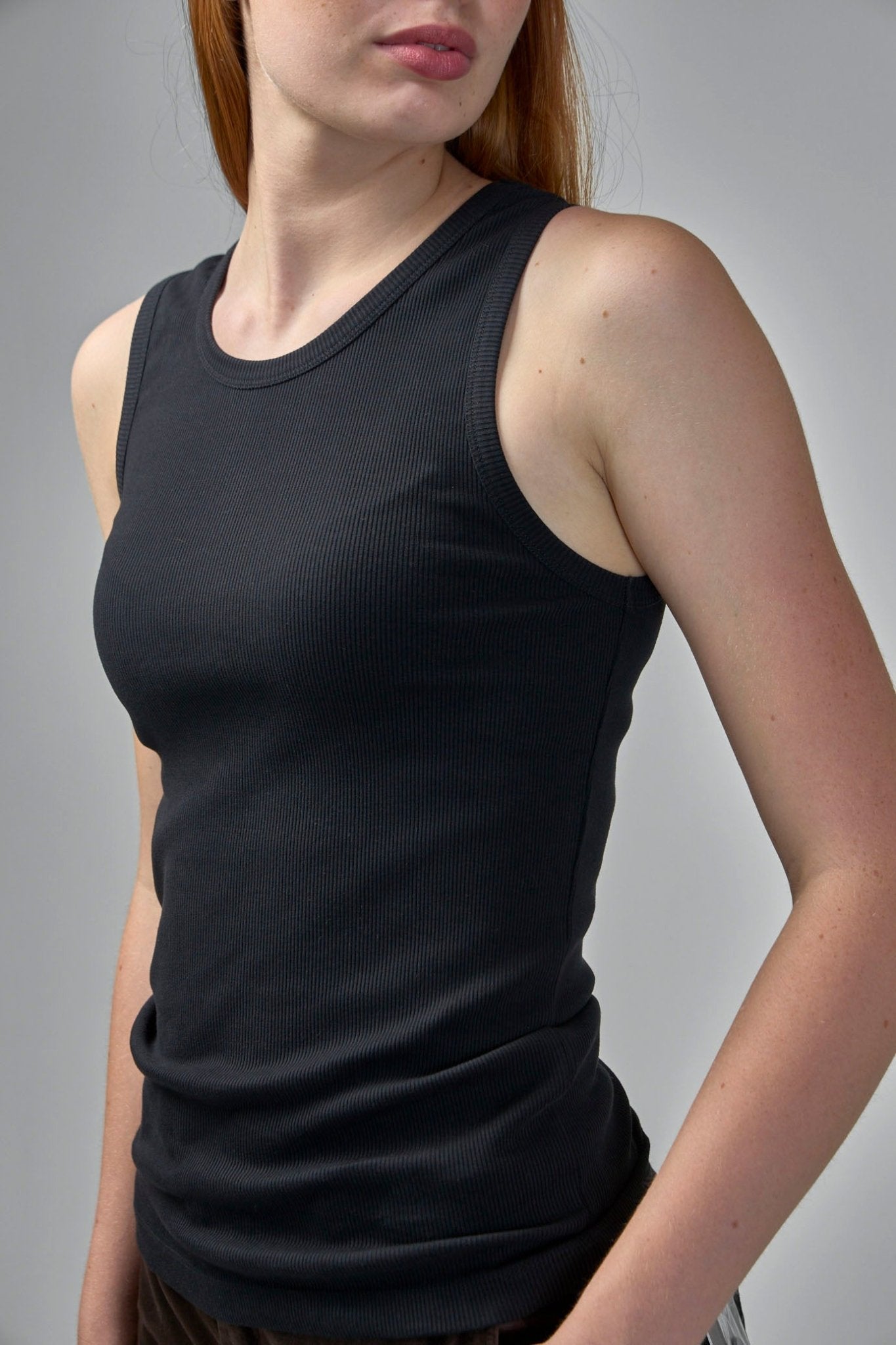 Classic Tank Top with Asymmetric Shoulders