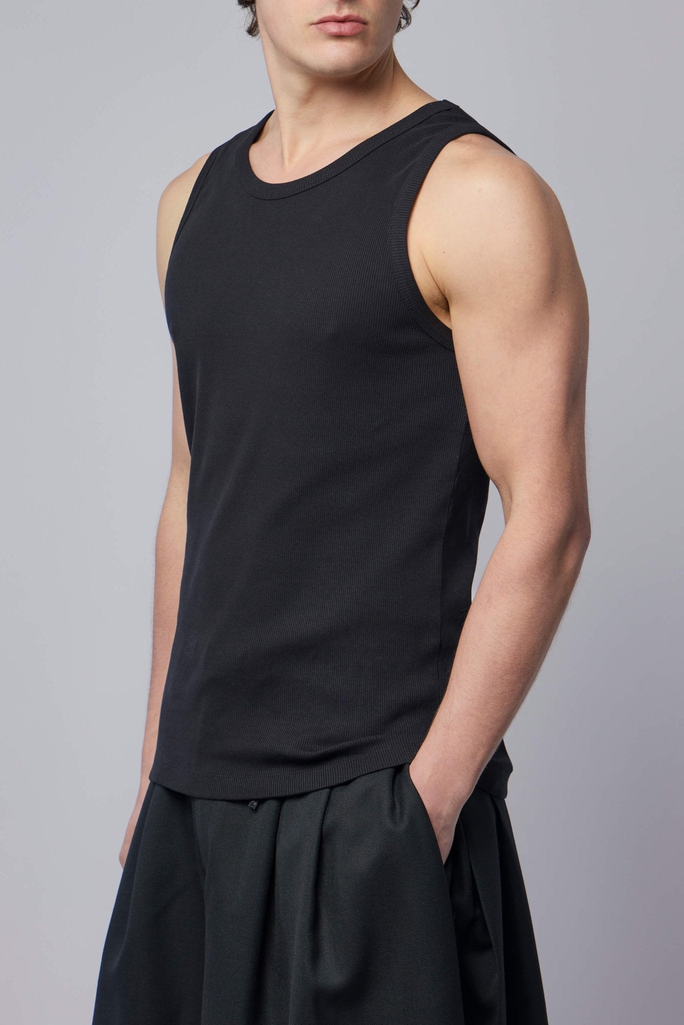 Classic Tank Top with Asymmetric Shoulders