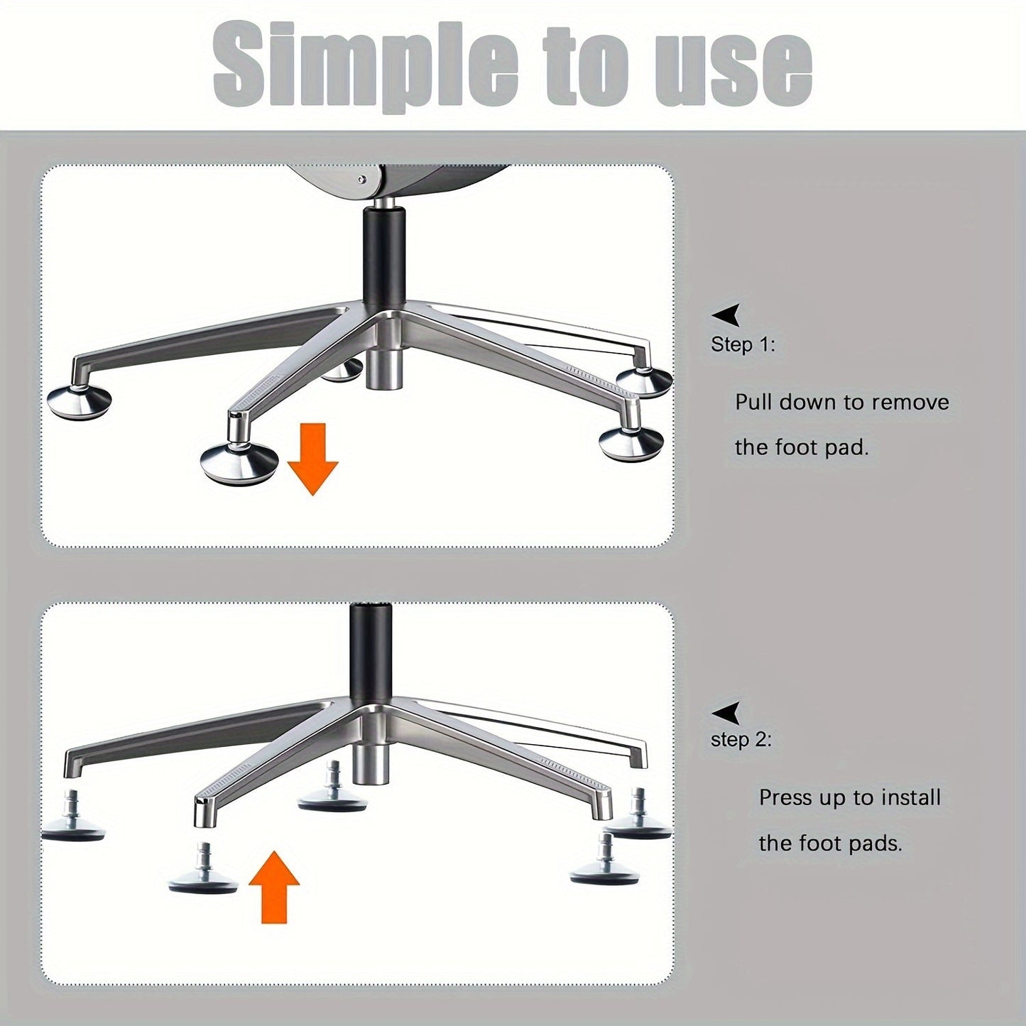 Office Chair Casters with Self-Adhesive Pads (6 pcs)