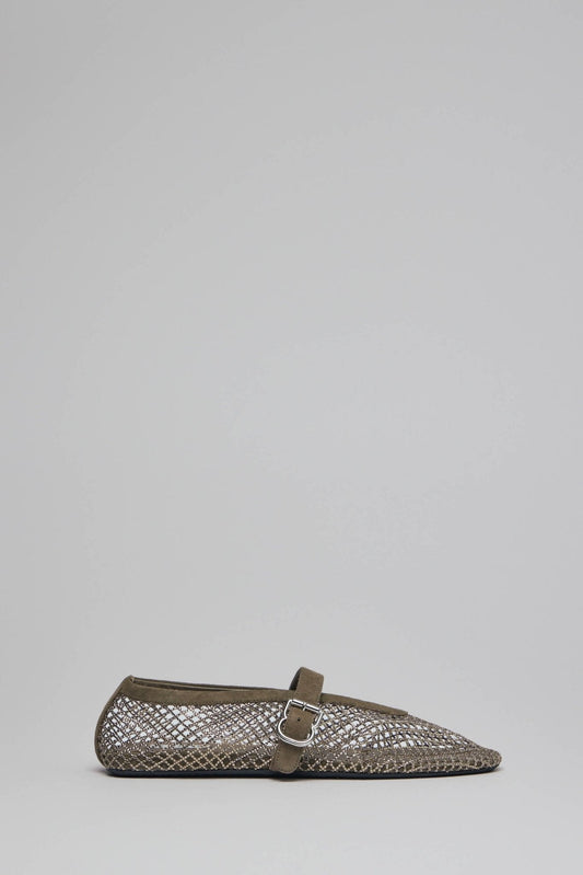 Ballet Flats in Strass Fishnet