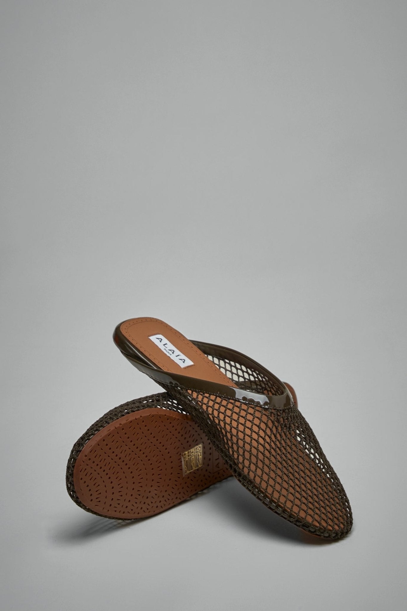 Flat Mules in Fishnet