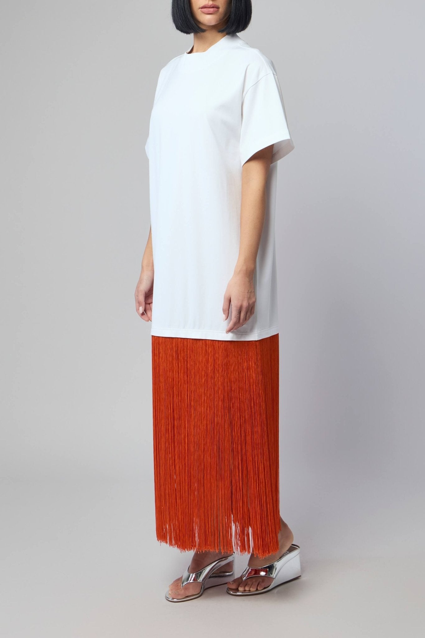Fringed Cotton T-shirt