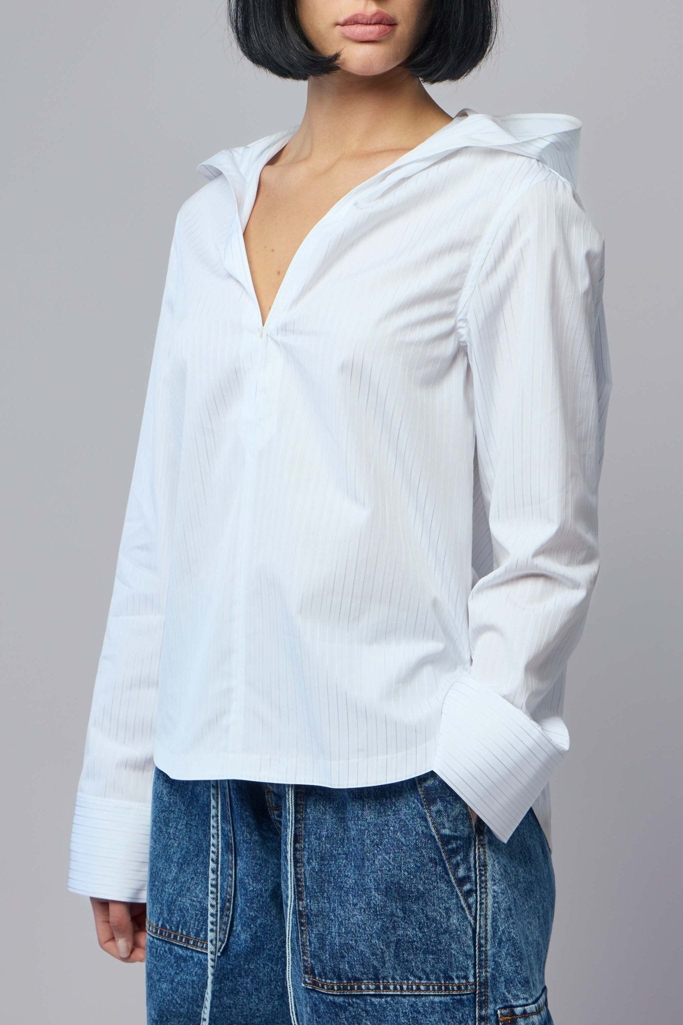 Hooded Poplin Shirt