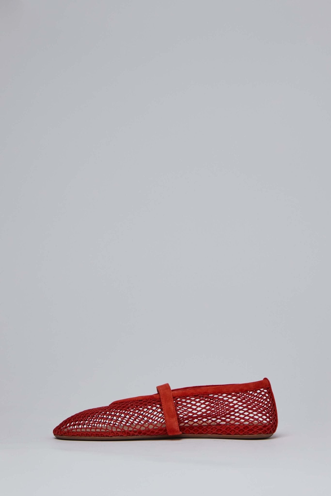 Ballet Flats in Fishnet and Suede