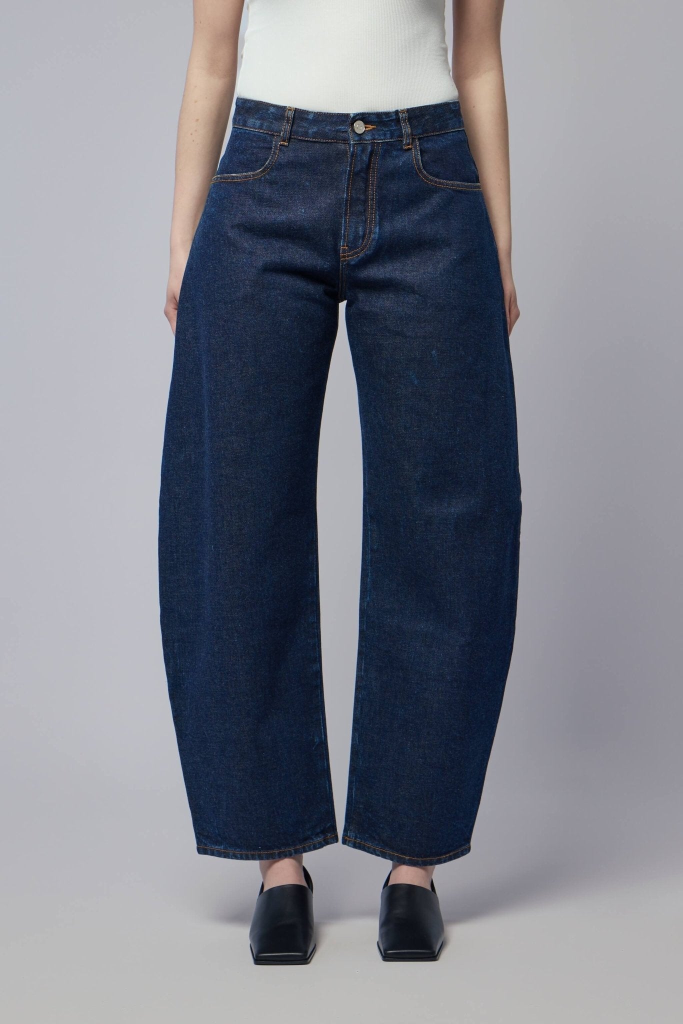 Low Round Denim Pants