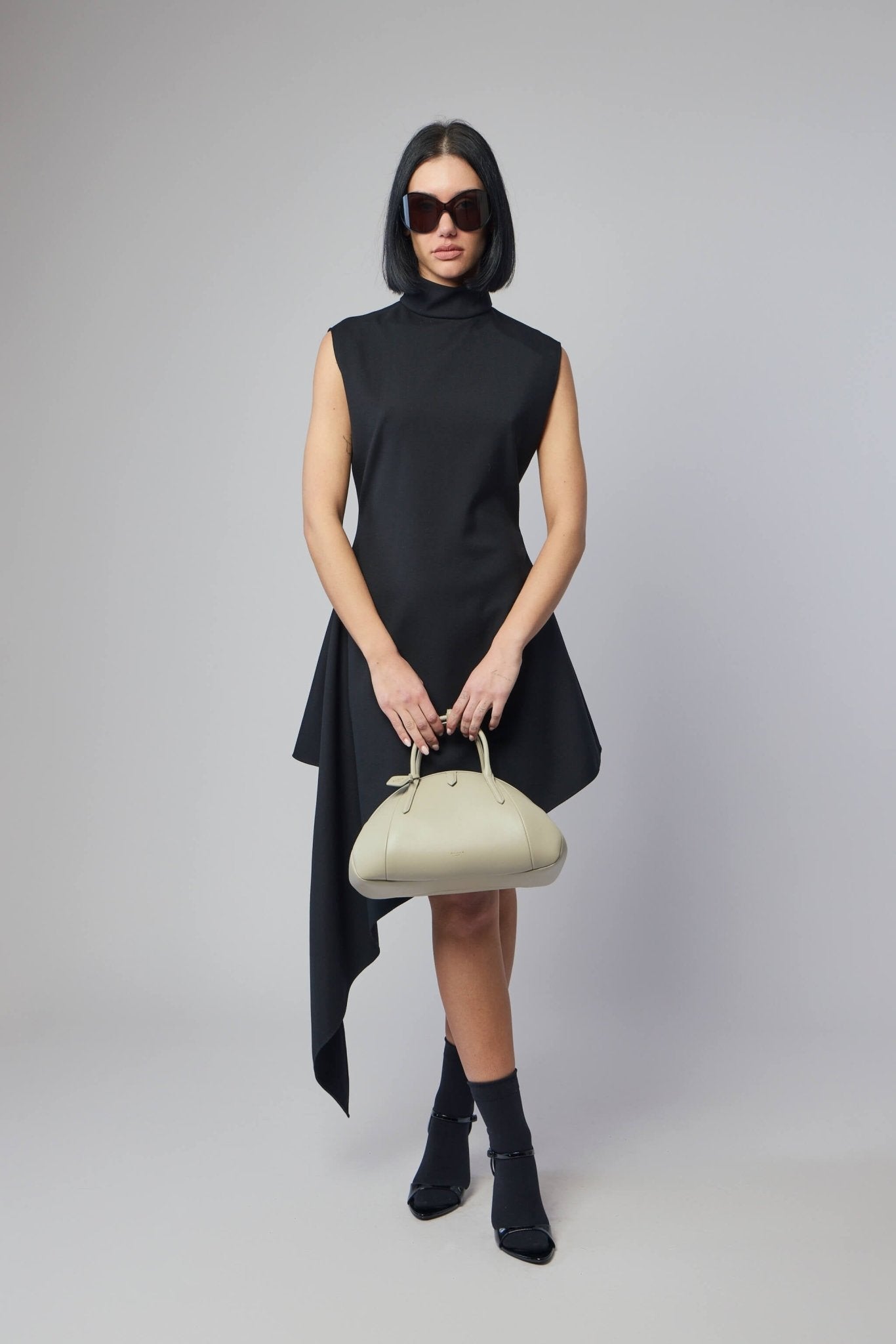 Wool Gabardine Pointed Dress