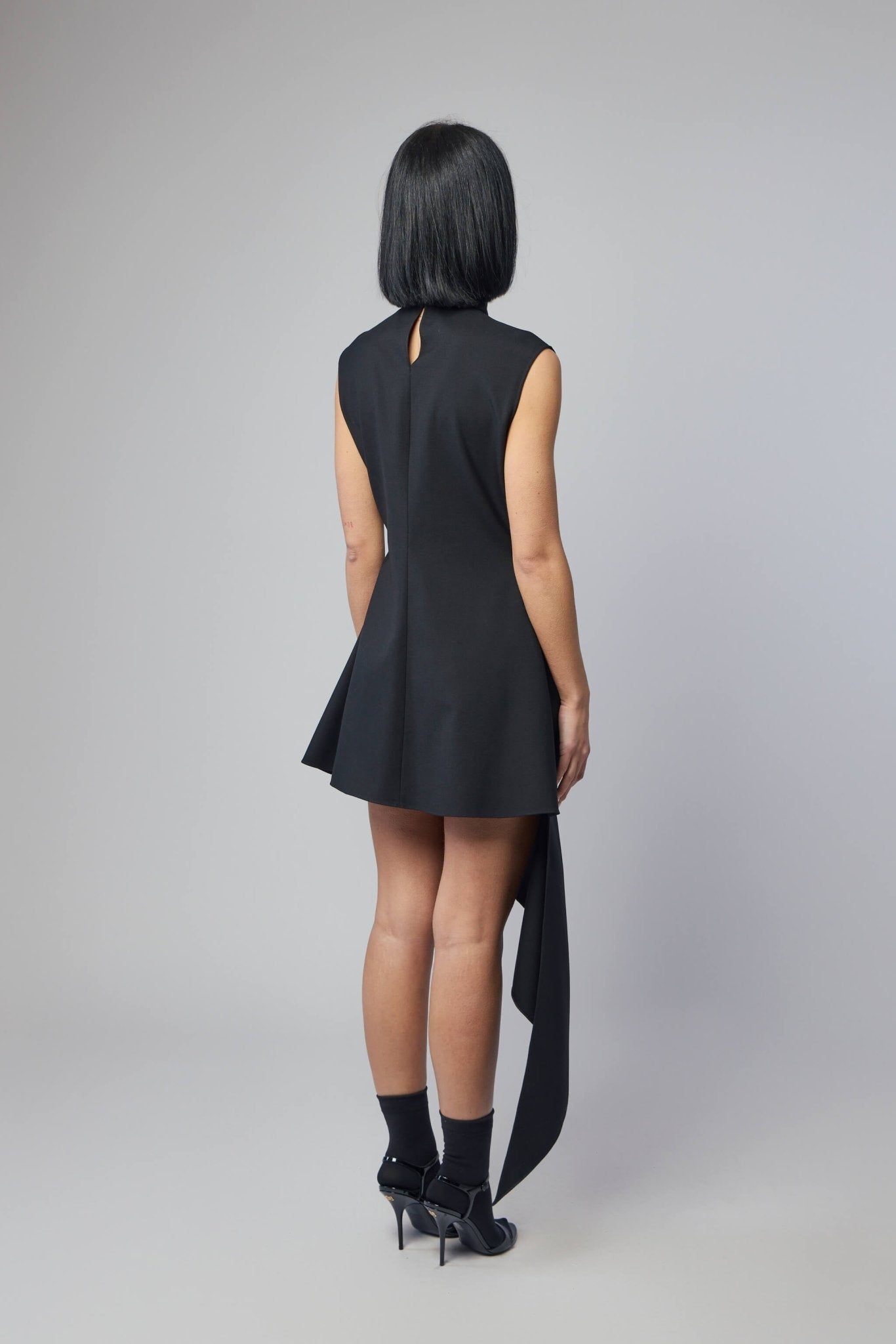 Wool Gabardine Pointed Dress