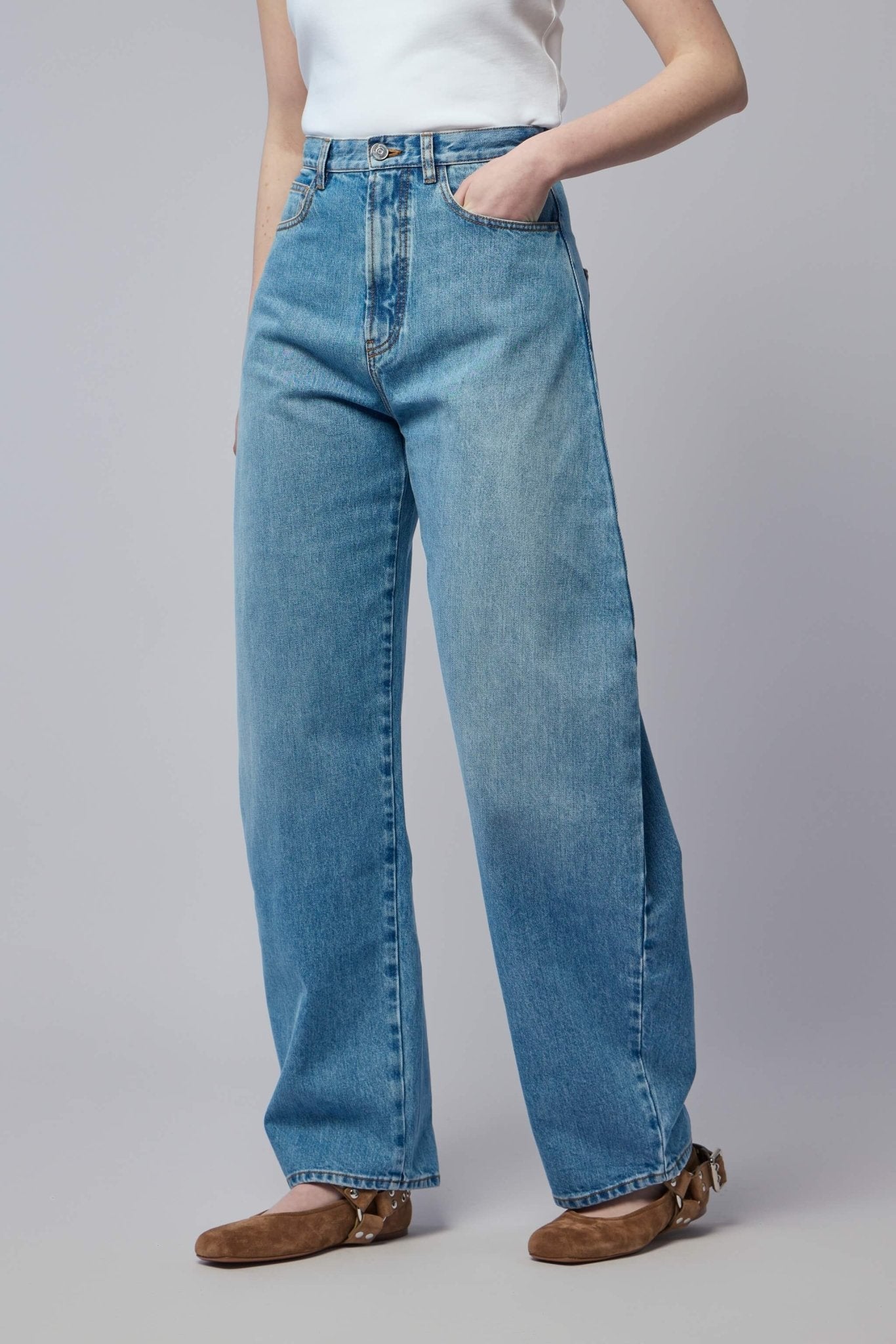 Round Denim Pants