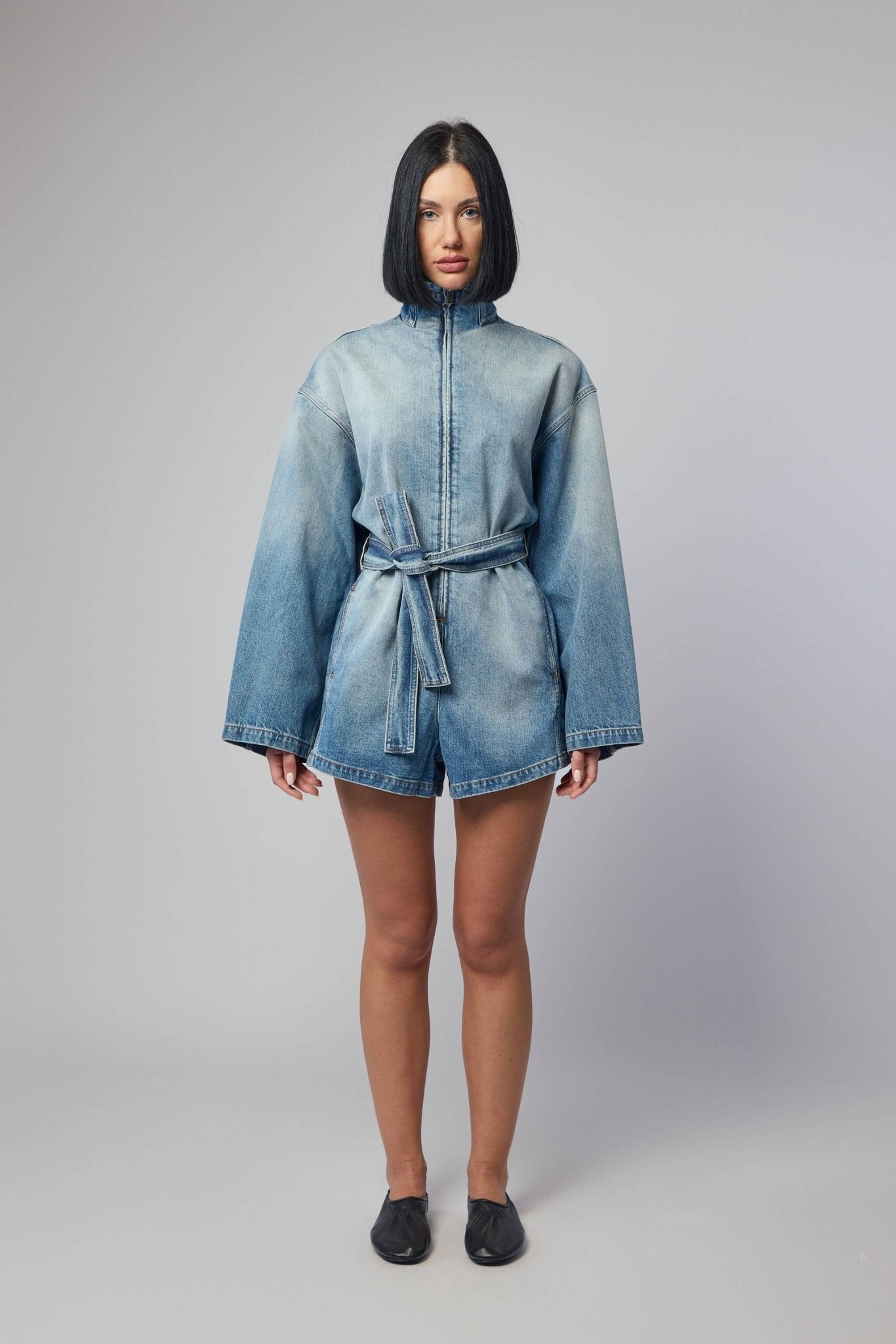 Short Denim Jumpsuit