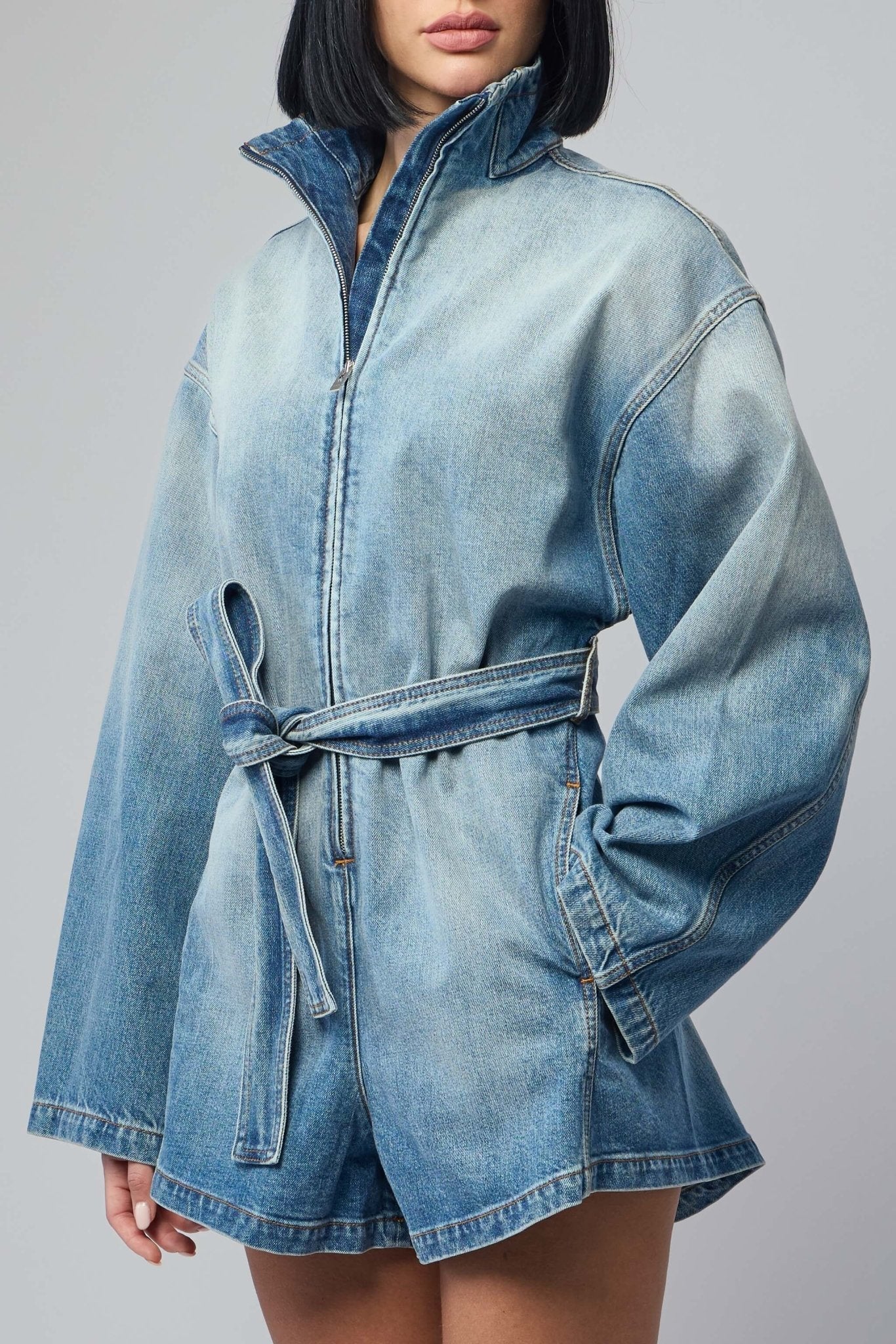 Short Denim Jumpsuit