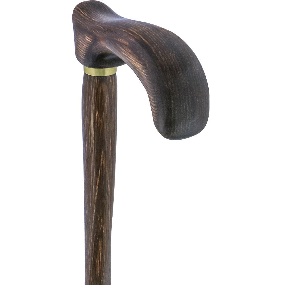 USA-Made Twisted Brown Derby Cane: Unique Colorwood Laminate