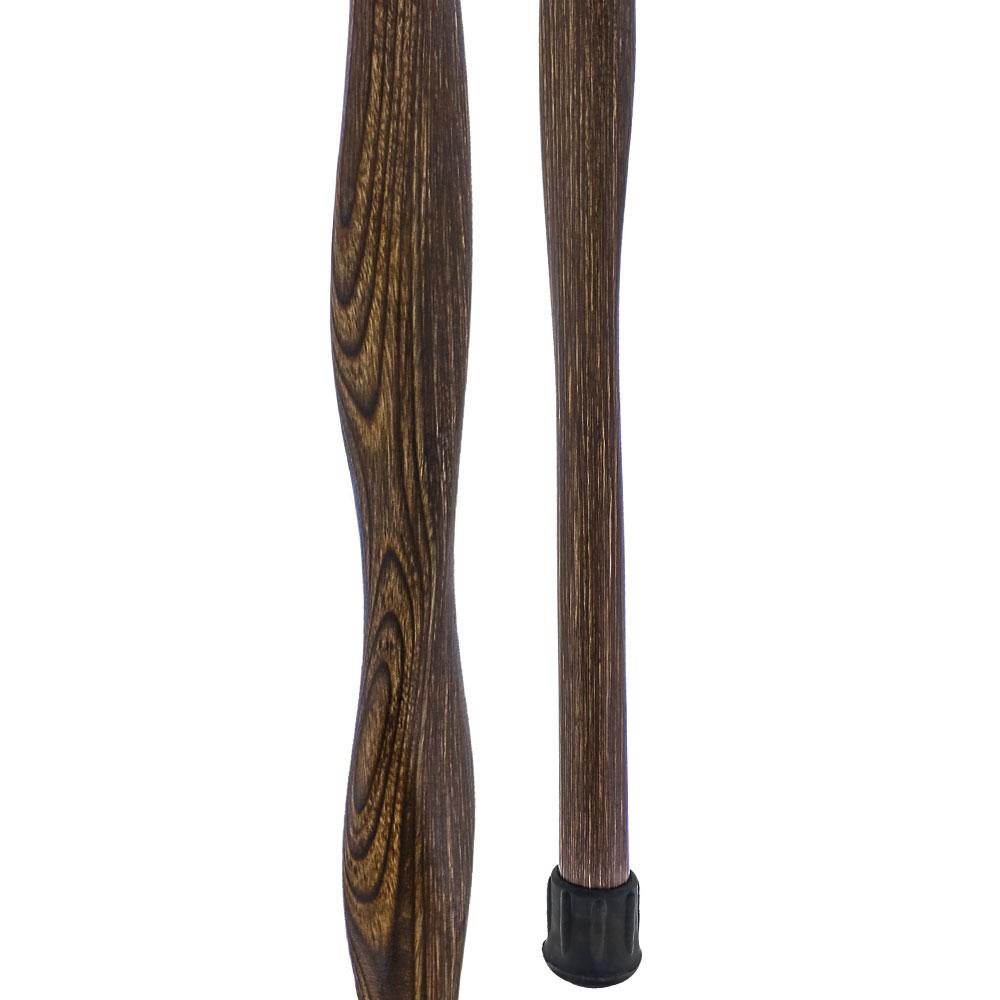 USA-Made Twisted Brown Derby Cane: Unique Colorwood Laminate