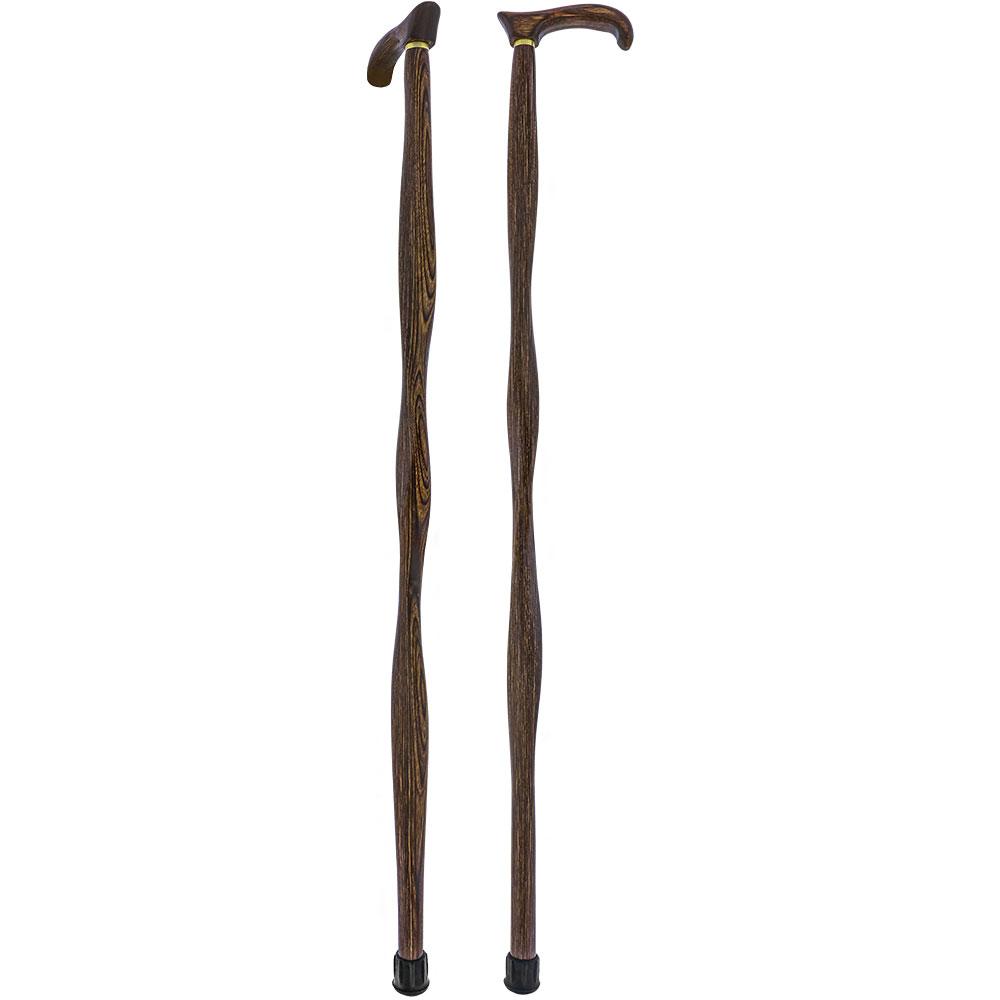 USA-Made Twisted Brown Derby Cane: Unique Colorwood Laminate