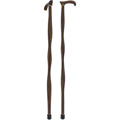 USA-Made Twisted Brown Derby Cane: Unique Colorwood Laminate