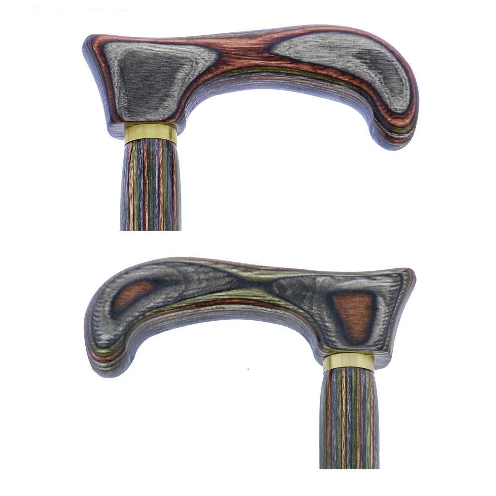 USA-Made Twisted Spiral Cane: Camo Durable Colorwood Laminate