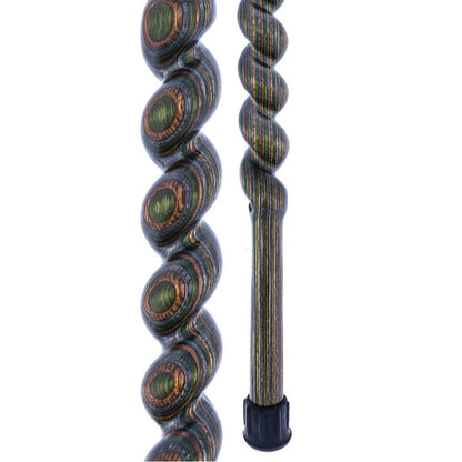 USA-Made Twisted Spiral Cane: Camo Durable Colorwood Laminate
