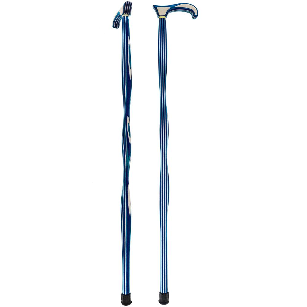 USA-Made Twisted Highlander Blue Cane: Vibrant Colorwood