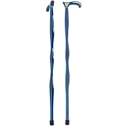 USA-Made Twisted Highlander Blue Cane: Vibrant Colorwood