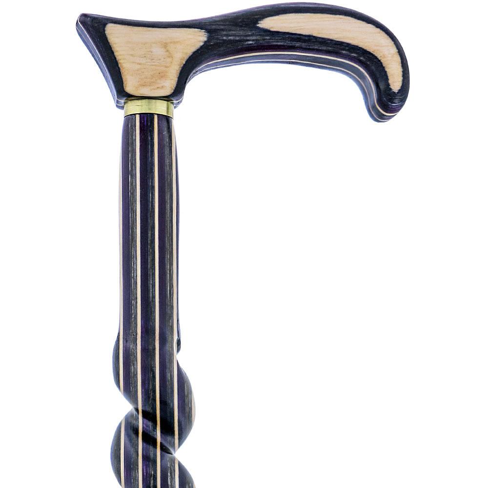 Highlander Purple Colortone Classic Rope Twist Derby Handle Walking Cane With laminate Birchwood Sha