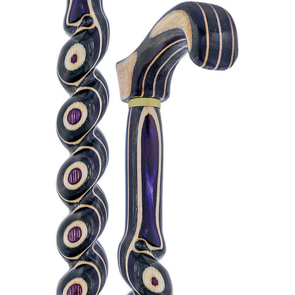 Highlander Purple Colortone Classic Rope Twist Derby Handle Walking Cane With laminate Birchwood Sha