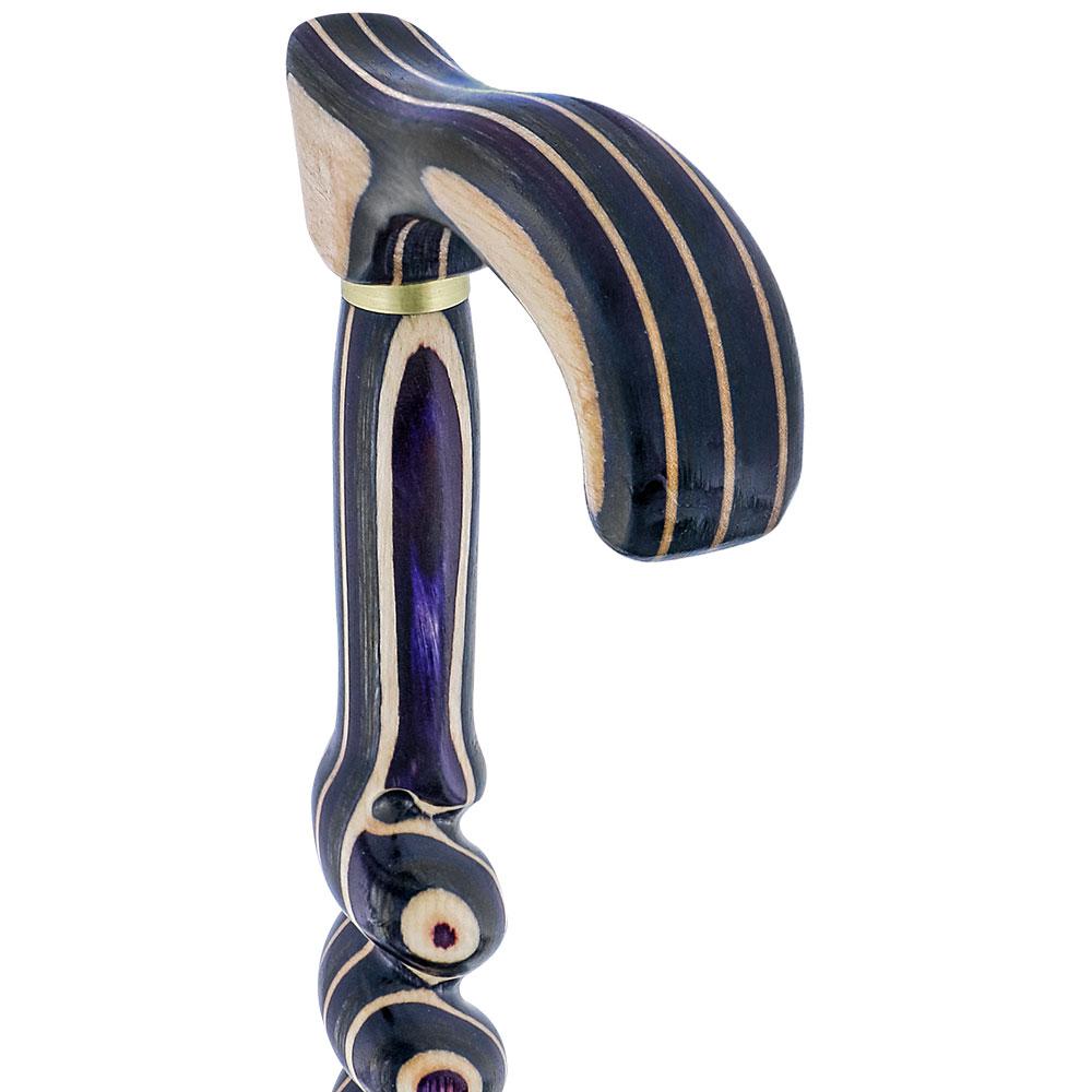 Highlander Purple Colortone Classic Rope Twist Derby Handle Walking Cane With laminate Birchwood Sha