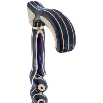 Highlander Purple Colortone Classic Rope Twist Derby Handle Walking Cane With laminate Birchwood Sha