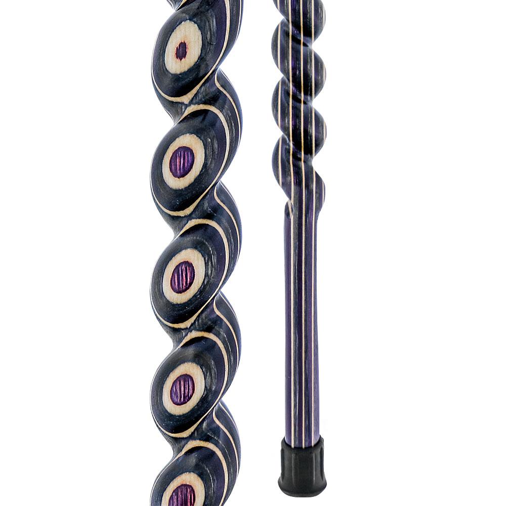 Highlander Purple Colortone Classic Rope Twist Derby Handle Walking Cane With laminate Birchwood Sha