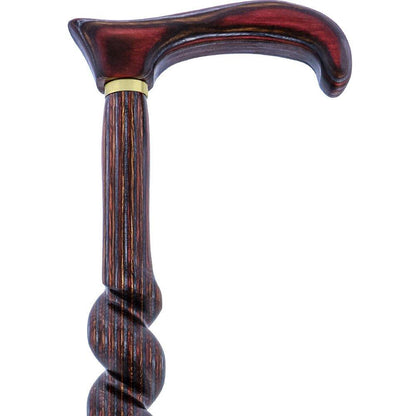USA-Made Twisted Spiral Cane: Rustic Red Durable Laminate