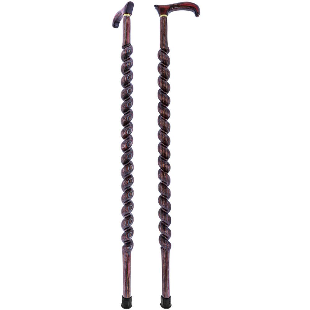 USA-Made Twisted Spiral Cane: Rustic Red Durable Laminate