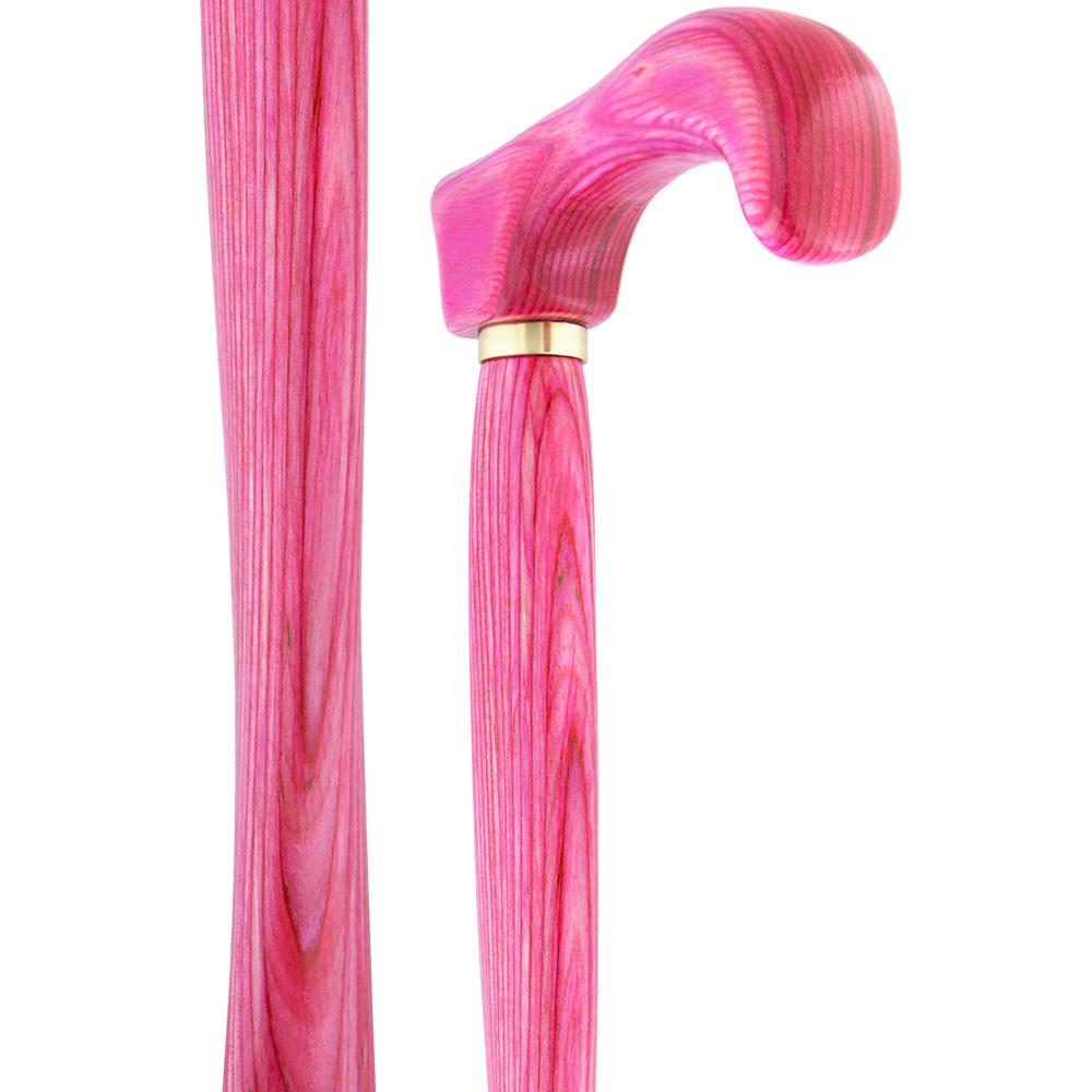 USA-Made Twisted Chic Pink Cane: Vibrant Colorwood Laminate