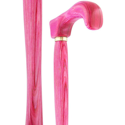 USA-Made Twisted Chic Pink Cane: Vibrant Colorwood Laminate