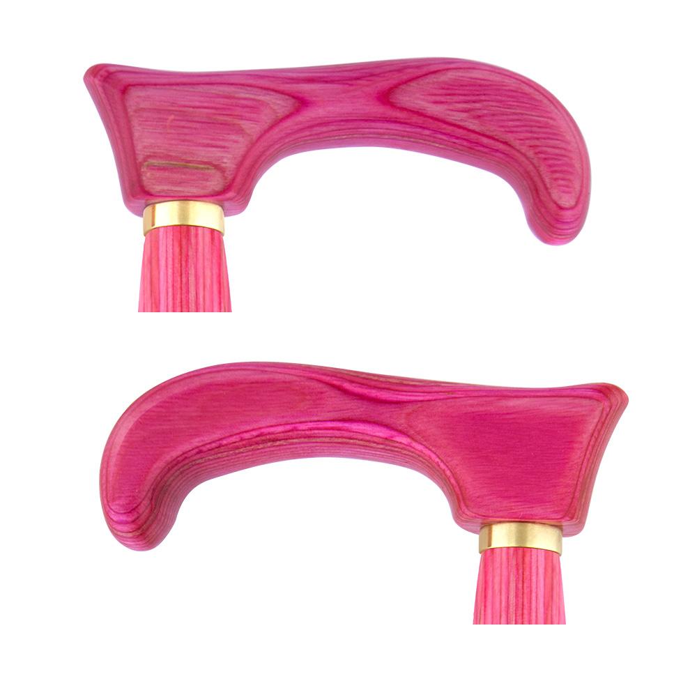 USA-Made Twisted Chic Pink Cane: Vibrant Colorwood Laminate