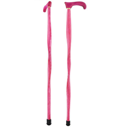 USA-Made Twisted Chic Pink Cane: Vibrant Colorwood Laminate