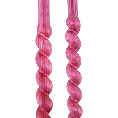 USA-Made Twisted Spiral Cane: Pink Vibrant Colorwood Laminate