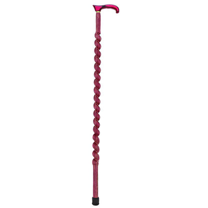 USA-Made Twisted Spiral Cane: Pink & Black Vibrant Laminate