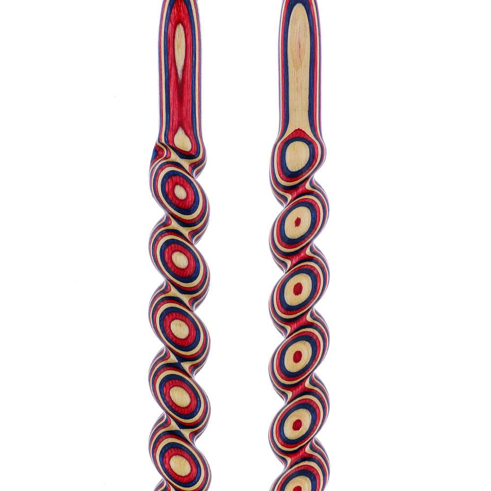 USA-Made Patriotic Twisted Spiral Cane: Red, White & Blue