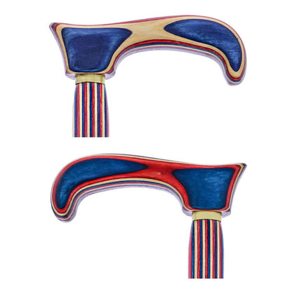 USA-Made Patriotic Twisted Spiral Cane: Red, White & Blue