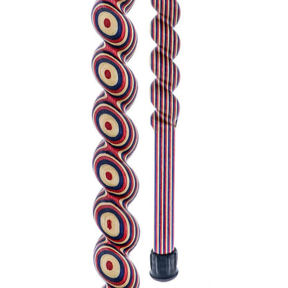 USA-Made Patriotic Twisted Spiral Cane: Red, White & Blue