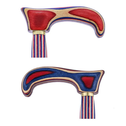 USA-Made Patriotic Twist Cane: Red, White & Blue Laminate